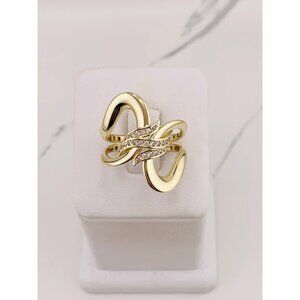 10k gold ring abstract chunky polished design size